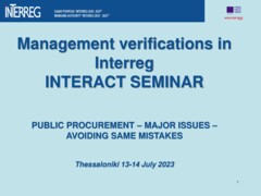 Management verifications in Interreg