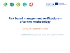 Risk Based Management Verifications in Interreg