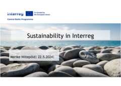 Environmental Sustainability in Interreg programmes｜22 May 2024