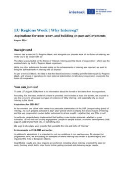 EU Regions Week stand concept