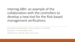 Risk-based management verifications in Interreg