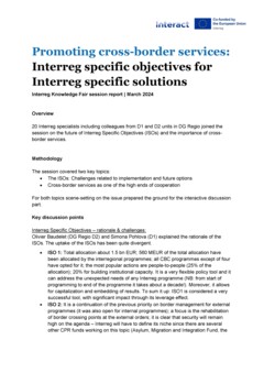 Interreg Knowledge Fair 2024 Day 2 | Promoting cross-border services: Interreg specific objectives for Interreg specific solutions