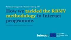 Risk Based Management Verifications in Interreg