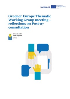 Greener Europe Post27 TWG draft agenda