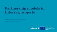 IKF session 23 May | Partnership models in Interreg projects