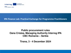 IPA Finance Lab: Practical Exchange for Programme Practitioners | 3 and 4 December 2024 in Tirana, Albania