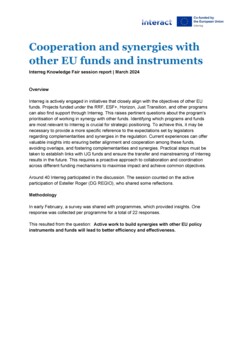 Interreg Knowledge Fair 2024 Day 2 | Cooperation and synergies with other EU instruments