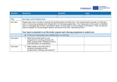 Survey 2021-2027 Synergies and Collaboration