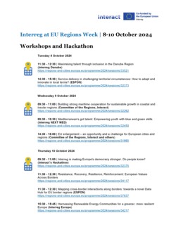 Interreg diary at EU Regions Week 2024