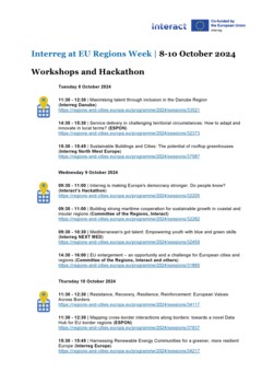 Interreg diary at EU Regions Week 2024