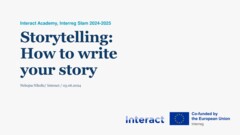 Interreg Slam 2024-2025: “How to write your stories” - online training  2024-06-03 