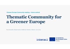 Greener Europe in Interreg post-27 - Presentation Community meeting