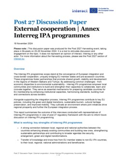 Post 2027 Discussion papers | Background papers to External cooperation