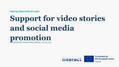 Kick-off webinar of Interreg Slam 2024-2025 and Storytelling competition