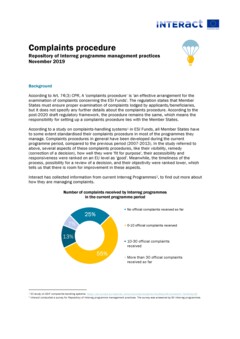 Repository Factsheet | Complaints procedures 