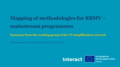 Risk Based Management Verifications in Interreg