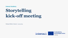 Kick-off webinar of Interreg Slam 2024-2025 and Storytelling competition