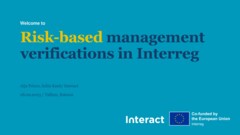 Risk Based Management Verifications in Interreg