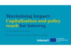 Maximising Impact: Capitalisation and Policy Reach in Interreg