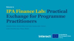 IPA Finance Lab: Practical Exchange for Programme Practitioners | 3 and 4 December 2024 in Tirana, Albania